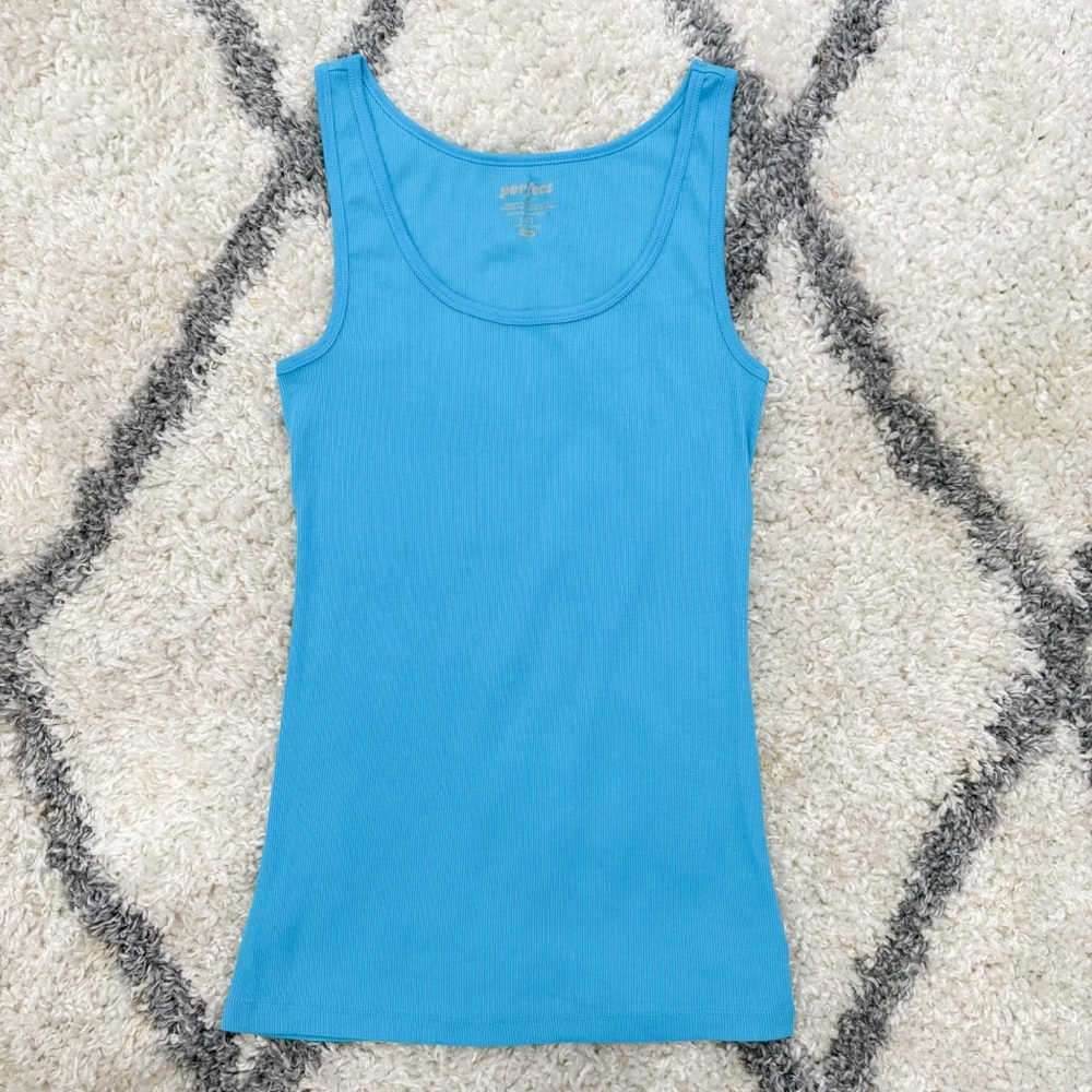 Old Navy Blue Ribbed Tank Top Size Large